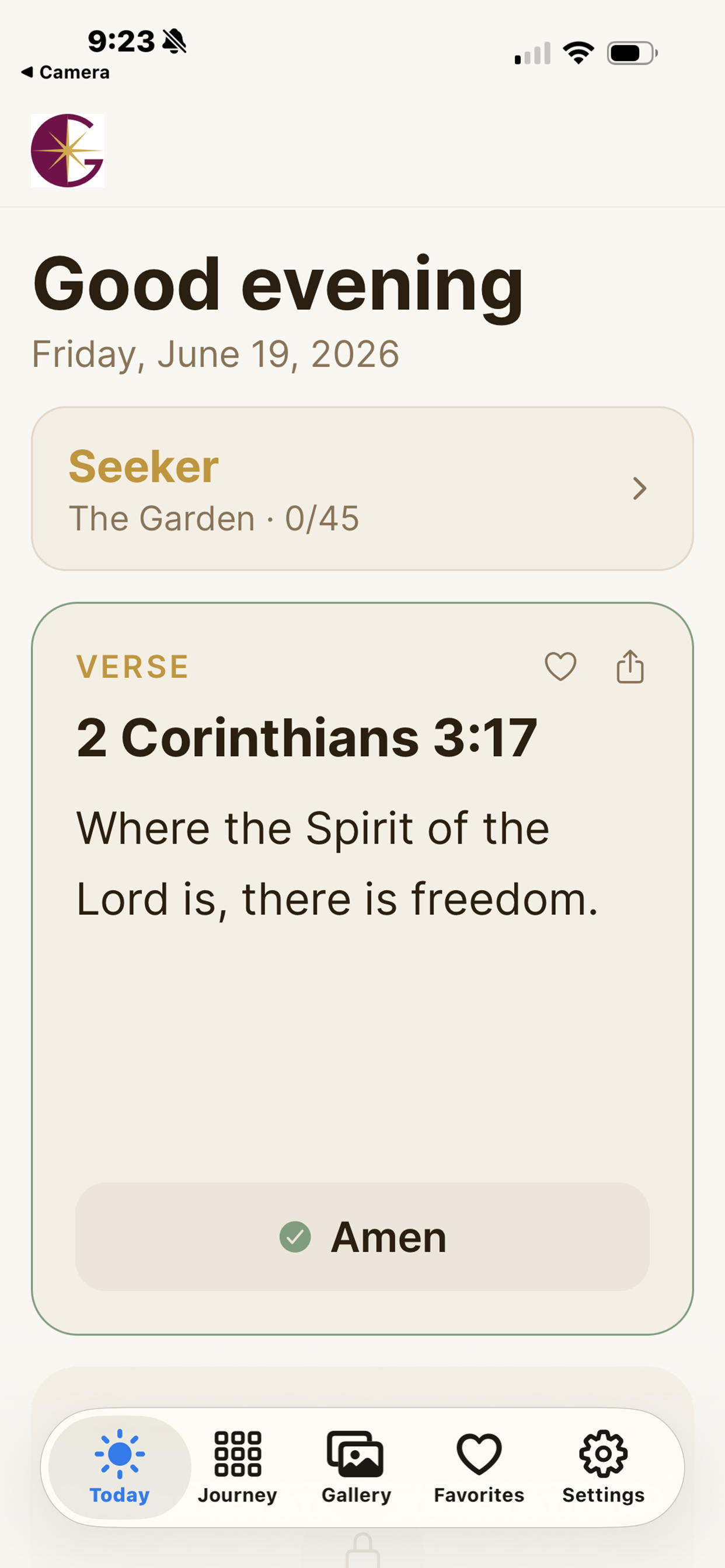 Gide - Faith home screen
